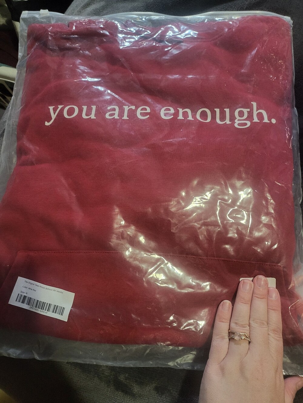 Red "You Are Enough" Graphic Sweatshirt